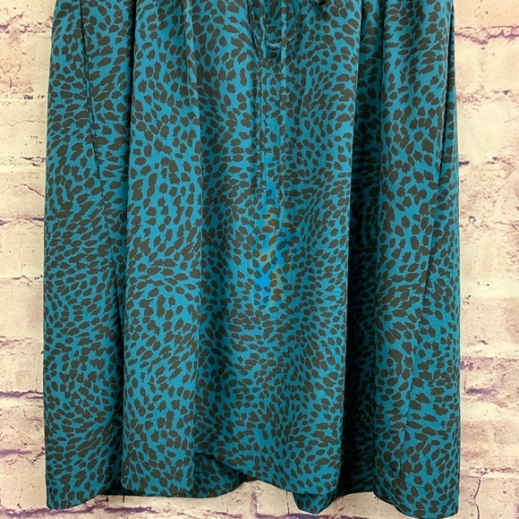 Dolce Vita Turquoise Black Animal Print Sleeveless Evening Dress - Picture 6 of 8